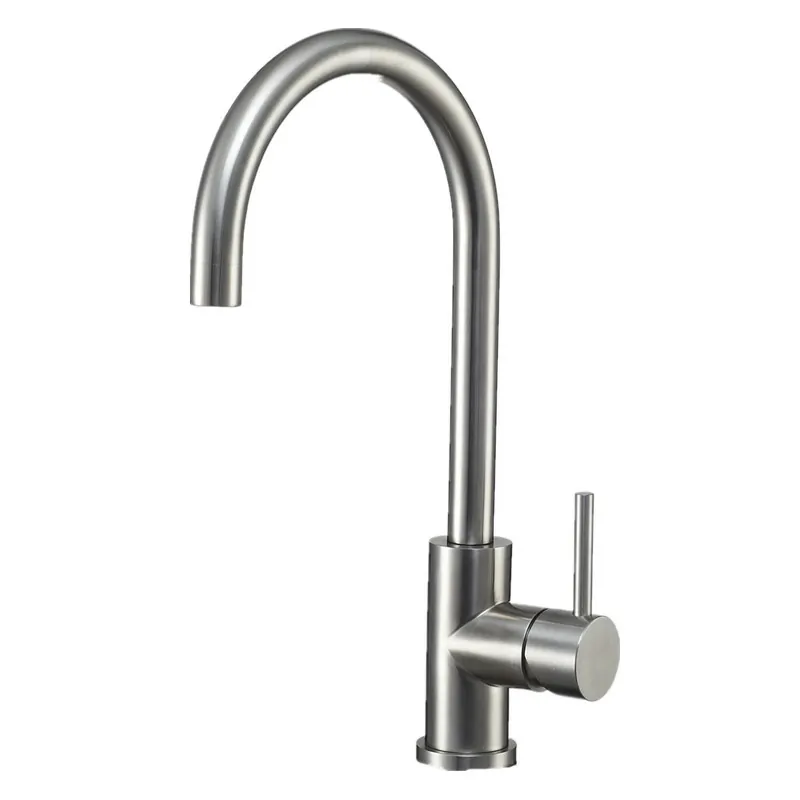 Single Hole High Arc Lever Taps Kitchen In Brushed Nickel